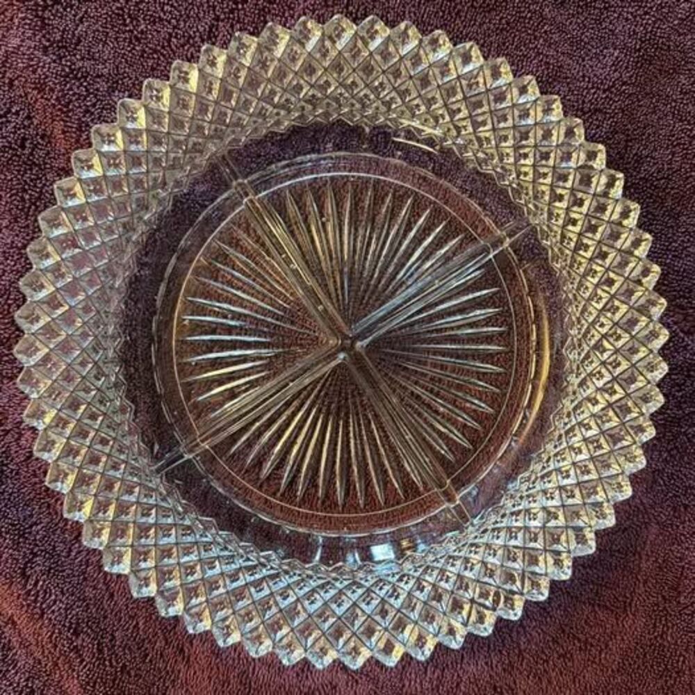 Vintage Miss America Clear Depression Glass Relish Dish